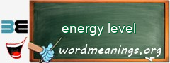 WordMeaning blackboard for energy level